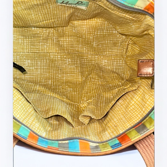 Fossil Multi-Color Stripe Coated Canvas & Leather Shoulder Bag - Picture 11 of 14